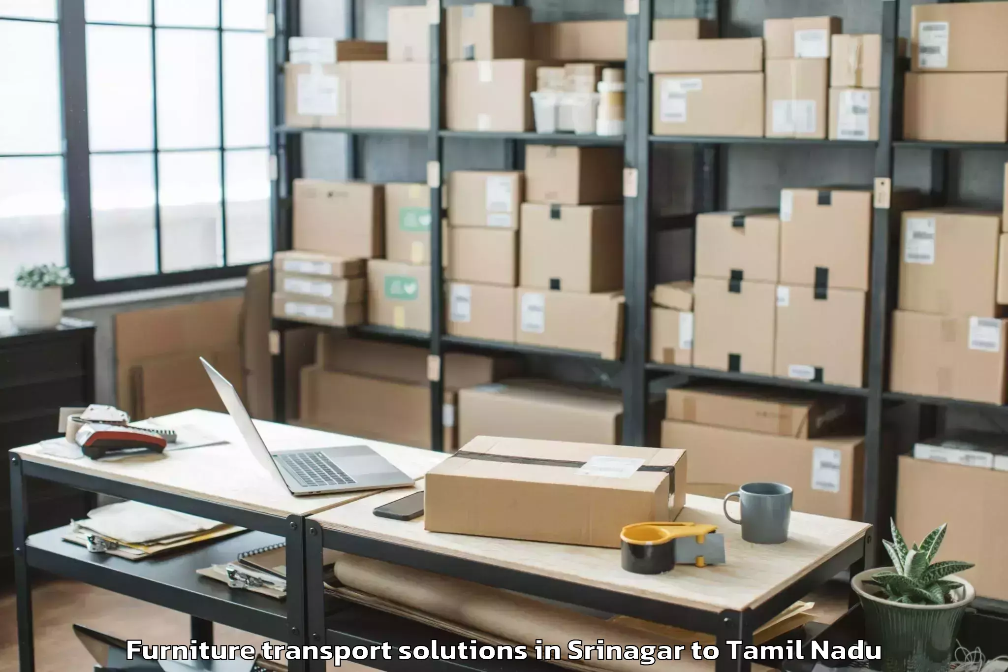 Book Srinagar to Tiruppur Furniture Transport Solutions